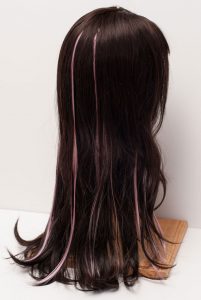 wig with pink highlights