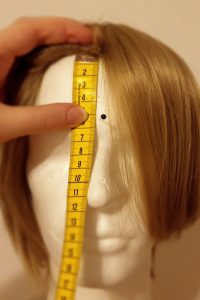 measuring length of bangs