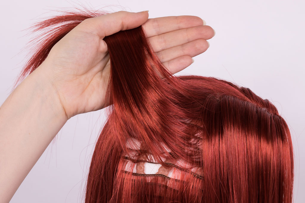 wefts on a wig