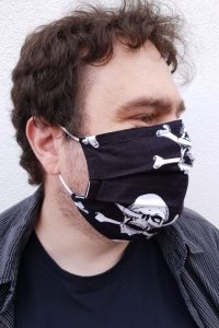 Erik with pirate face mask
